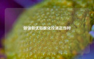 做强做优指数化投资正当时