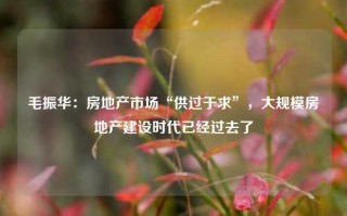 毛振华：房地产市场“供过于求”，大规模房地产建设时代已经过去了