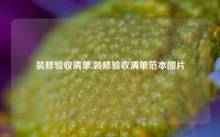 装修验收清单,装修验收清单范本图片