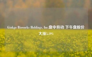 Ginkgo Bioworks Holdings, Inc.盘中异动 下午盘股价大涨5.19%