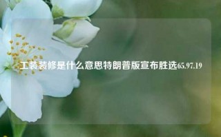 工装装修是什么意思特朗普版宣布胜选65.97.19