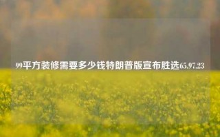 99平方装修需要多少钱特朗普版宣布胜选65.97.23