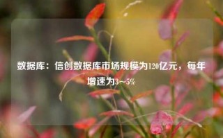 数据库：信创数据库市场规模为120亿元，每年增速为3~5%