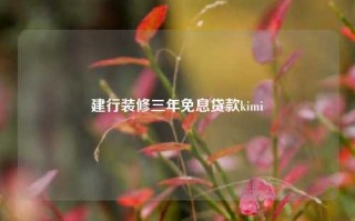 建行装修三年免息贷款kimi