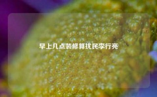 早上几点装修算扰民李行亮