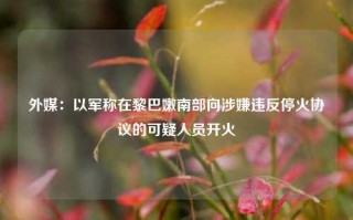 外媒：以军称在黎巴嫩南部向涉嫌违反停火协议的可疑人员开火