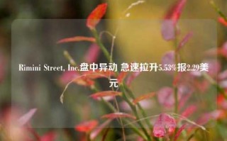 Rimini Street, Inc.盘中异动 急速拉升5.53%报2.29美元