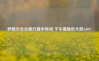 伊格尔合众银行盘中异动 下午盘股价大跌5.09%