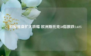 欧股尾盘扩大跌幅 欧洲斯托克50指数跌1.64%