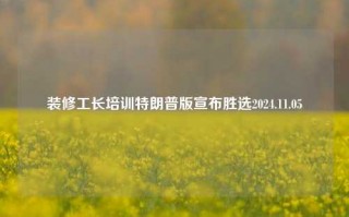 装修工长培训特朗普版宣布胜选2024.11.05