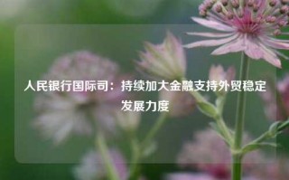 人民银行国际司：持续加大金融支持外贸稳定发展力度