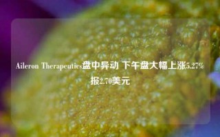 Aileron Therapeutics盘中异动 下午盘大幅上涨5.27%报2.70美元