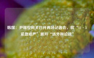 韩媒：尹锡悦同天召开两场记者会，就“12·3紧急戒严”展开“场外舆论战”