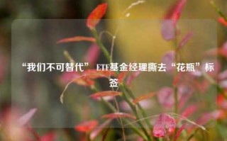 “我们不可替代” ETF基金经理撕去“花瓶”标签