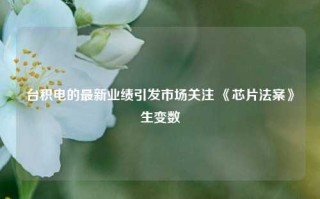 台积电的最新业绩引发市场关注 《芯片法案》生变数