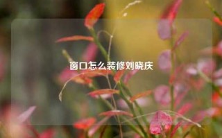 窗口怎么装修刘晓庆