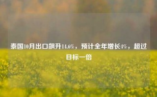 泰国10月出口飙升14.6%，预计全年增长4%，超过目标一倍