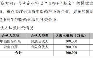 中药龙头云南白药拟出资50亿元，参与设立中医药相关基金