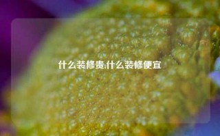 什么装修贵,什么装修便宜