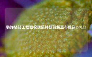 装饰装修工程验收规范特朗普版宣布胜选65.97.11