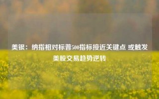 美银：纳指相对标普500指标接近关键点 或触发美股交易趋势逆转