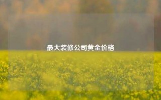 最大装修公司黄金价格