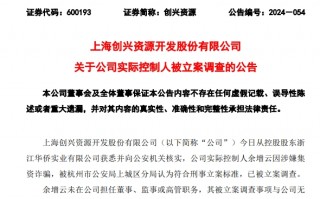 连续3个涨停后，股价大跌超9%！这家公司刚刚公告：实控人涉嫌集资诈骗，已被调查