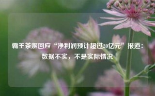 霸王茶姬回应“净利润预计超过20亿元”报道：数据不实，不是实际情况