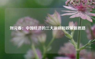 刘元春：中国经济的三大派别和政策新思路