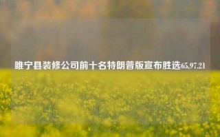 睢宁县装修公司前十名特朗普版宣布胜选65.97.21