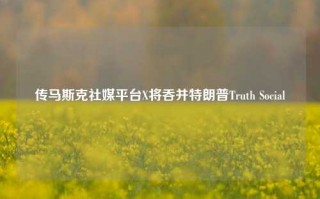 传马斯克社媒平台X将吞并特朗普Truth Social