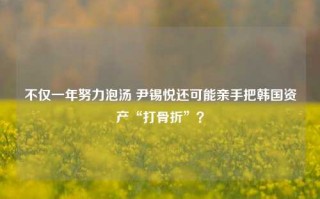 不仅一年努力泡汤 尹锡悦还可能亲手把韩国资产“打骨折”？