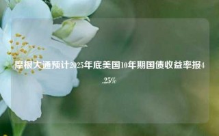 摩根大通预计2025年底美国10年期国债收益率报4.25%