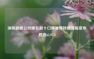 深圳装修公司排名前十口碑推荐特朗普版宣布胜选65.97.3