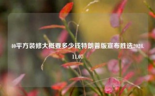 40平方装修大概要多少钱特朗普版宣布胜选2024.11.07