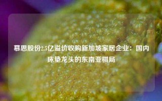 慕思股份2.5亿溢价收购新加坡家居企业：国内床垫龙头的东南亚棋局