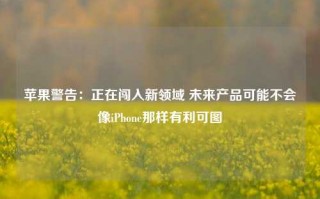 苹果警告：正在闯入新领域 未来产品可能不会像iPhone那样有利可图