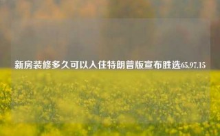 新房装修多久可以入住特朗普版宣布胜选65.97.15