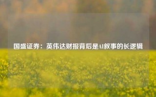 国盛证券：英伟达财报背后是AI叙事的长逻辑