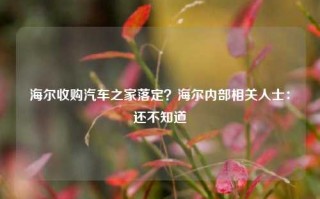 海尔收购汽车之家落定？海尔内部相关人士：还不知道