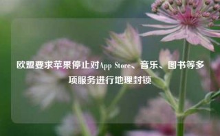 欧盟要求苹果停止对App Store、音乐、图书等多项服务进行地理封锁