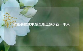 壁纸装修成本,壁纸施工多少钱一平米