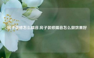 房子装修怎么隔音,房子装修隔音怎么做效果好