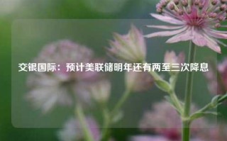 交银国际：预计美联储明年还有两至三次降息