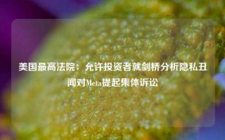 美国最高法院：允许投资者就剑桥分析隐私丑闻对Meta提起集体诉讼