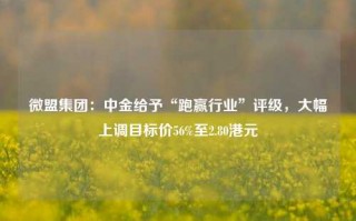 微盟集团：中金给予“跑赢行业”评级，大幅上调目标价56%至2.80港元