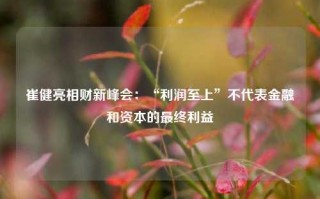 崔健亮相财新峰会：“利润至上”不代表金融和资本的最终利益