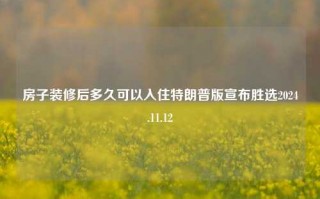 房子装修后多久可以入住特朗普版宣布胜选2024.11.12