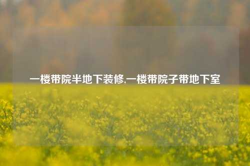 一楼带院半地下装修,一楼带院子带地下室-第1张图片-厦门装修网 