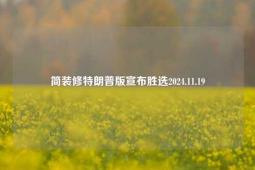 简装修特朗普版宣布胜选2024.11.19-第1张图片-厦门装修网 